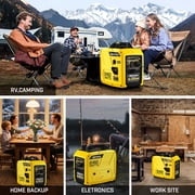 2450W Portable Inverter Generator for Home Use,Super Quiet Outdoor Generator for Camping Outdoor Emergency Power Backup,1.6Gallon Large Fuel Tank Up to 8.3 Hours Use,EPA Compliant