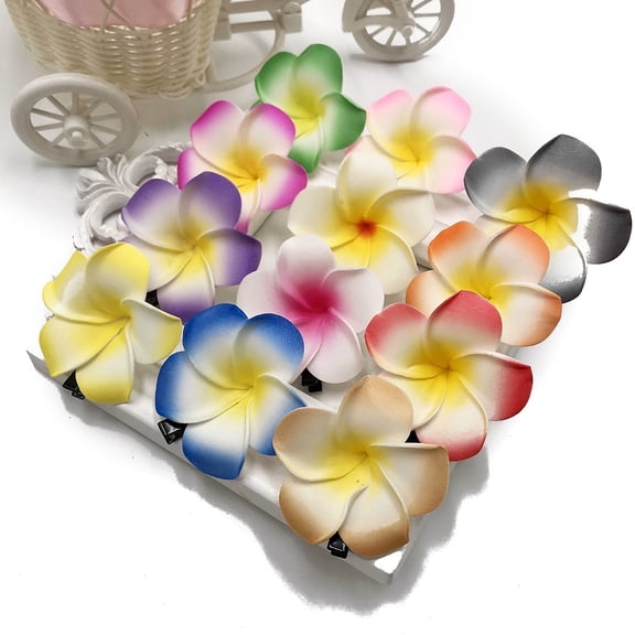 2sets 12pcs PE Egg Flower Claw Hair Clips Colorful 70mm