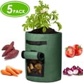 thumbnail image 4 of 5 Pack Fabric Grow Pots Round Aeration Plant Pots Grow Bags 5-7 Gallon Green, 4 of 8