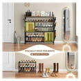 thumbnail image 6 of BNHHYYDS Metal Shoe Rack Entryway - 6 Tier 22 Pair Shoe Organizer - Wooden Top & Side Pockets - Black, 6 of 7