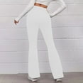 thumbnail image 5 of Scyoekwg Flare Dress High Elastic Waist Yoga Pants for Women Casual Solid Color Slim Sports Yoga Flare Pants Comfy Workout Exercise Trousers (White,M), 5 of 8
