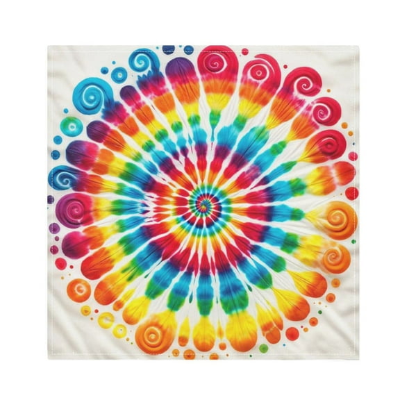 JSTEL Rainbow Swirl Tie Dye Cloth Napkins Set of 1, 20x20 Inch Washable and Reusable Napkin for Decoupage Dinner Party Everyday Use