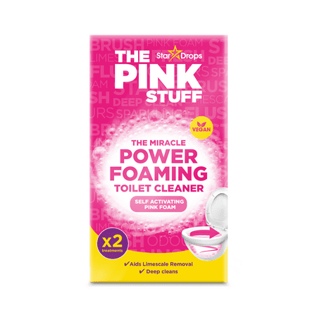 The Pink Stuff, Miracle Power Foaming Powder for Toilets, Bathroom Cleaner, 2 Pack, 7 oz.