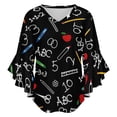 thumbnail image 5 of SCHOOL EDUCATION Women's V-Neck Blouse With 3/4 Ruffled Bell Sleeves Casual Top Ladies Blouses, 5 of 7