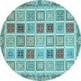 thumbnail image 1 of Ahgly Company Indoor Round Oriental Light Blue Modern Area Rugs, 4' Round, 1 of 4