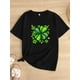 thumbnail image 2 of Women's St. Patrick's Day T-Shirt - Leprechaun Hat & Shamrock Print, Casual Round Neck, Short Sleeve, Polyester Blend, Machine Washable, 2 of 6