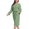 thumbnail image 2 of Plus Size Robe for Women Fluffy Loungewear Oversized Hooded Women's Robes Bath Womens Bathrobe Green, 2 of 7