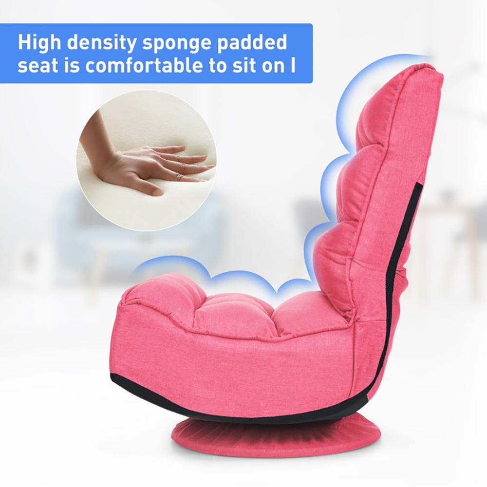 Finihen 360 Degree Swivel Floor Chair, 5-Position Folding Floor Gaming Chair, Lazy Lounge Chair for Relaxing Reading Gaming TV Watching, Pink Finihen 360 Degree Swivel Floor Chair, 5-Position Folding Floor Gaming Chair, Lazy Lounge Chair for Relaxing Reading Gaming TV Watching, Pink