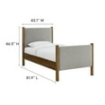 thumbnail image 3 of Platform Bed Frame, Twin, Gray, Fabric, Hotel Bedroom, Modern Contemporary, HB38176, 3 of 9
