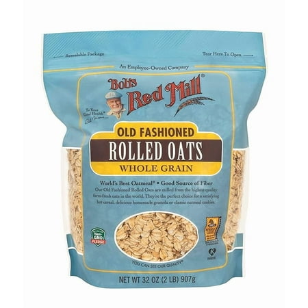 Bob's Red Mill Old Fashioned Regular Rolled Oats, 32oz (Pack of 1) - Non GMO, Whole Grain, Vegan, Kosher