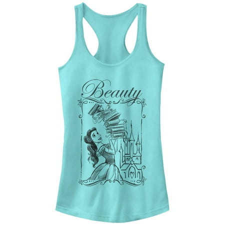 Beauty and the Beast Juniors' Belle Book Tower Racerback Tank