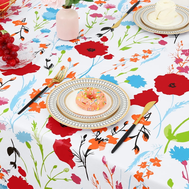 decorUhome Vinyl Tablecloth with Flannel Backing, 60" x 84" photo 6