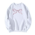 thumbnail image 4 of FrzhBrz Oversized Sweatshirts for Women Pink Bow Long Sleeve Hoodie Loose Fit Crew Neck Trendy Y2K Pullover Tops Fall Fashion, 4 of 4