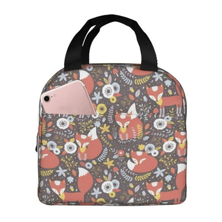 Insulated Lunch Bag for Women Men - Foxes Leakproof Cooler Lunch Box for Women Men  Lunch Tote Bags for Work School Picnic Travel