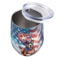 thumbnail image 3 of Pitbull Patriotic Welcome for 4Th of July Independence Day 12oz Stainless Steel Wine Tumbler Insulated Cup with Lid Terrier Dog Lover - 00010, 3 of 5