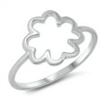thumbnail image 1 of Open Clover Modern High Polish Ring .925 Sterling Silver Band Jewelry Female Male Unisex Size 7, 1 of 4