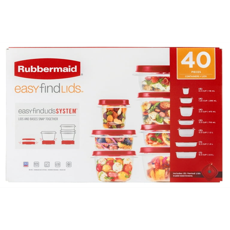 Rubbermaid Easy Find Lid 40pc Multipack Set
