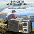 thumbnail image 2 of AM FM SW Emergency Radio Battery Powered Solar Weather Radio LED Flashlight Multifunctional Radio Multi Band for Outdoor Camping, 2 of 6