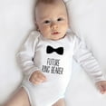 thumbnail image 4 of Future Ring Bearer Infant Rompers Girl Long Sleeve Neutral Baby Romper White Onesie for Baby Boys 0-3 Months, 4 of 5