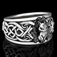 thumbnail image 3 of Vintage Fine Silver Color Nine Tailed Fox Ring for Women Steampunk Party Halloween Jewelry Gifts, 3 of 3