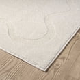 thumbnail image 2 of Abani Cozy Beige Solid Striped Runner Rug 3x6, 2 of 8