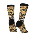 thumbnail image 3 of Goofa Mushrooms Honeycomb Printed Men's Crew Socks, Soft Durable Breathable Moisture-Wicking with Odor Control Cotton socks, 3 of 9