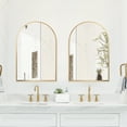 thumbnail image 2 of GLSLAND Bathroom Mirror Wall Mirror 24" x 36" Arched Vanity Mirror for Bedroom, Gold, 2 of 11