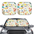 thumbnail image 2 of Rateoe Summer Animal Pattern 2 Piece Car Windshield Sun Shade Foldable | Front Windshield Shade for Sun, Heat and UV Rays | Sunshade for Car Front Window-Small, 2 of 6