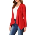 thumbnail image 4 of INSPIRE CHIC Cardigan Ouvert à Manches Longues à Imprimé Léopard pour Femme Rouge TP, 4 of 6