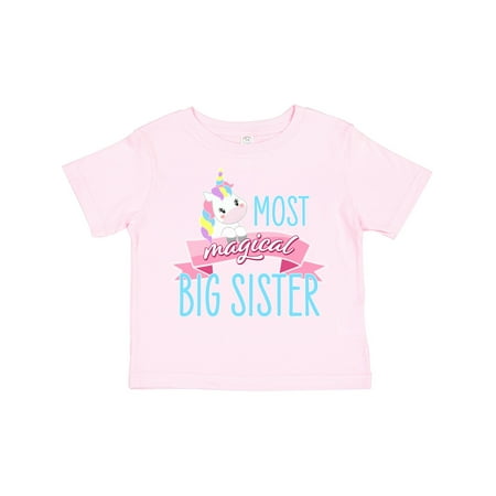 

Inktastic Most Magical Big Sister- Cute Unicorn Gift Toddler Toddler Girl T-Shirt