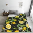 thumbnail image 5 of Fuzoiu Lemon Fruits Flowers Leaves Print Ultra-Soft Micro Fleece Blanket,All Seasons Flannel Throw, Lightweight Blanket for Bed, Sofa, Couch, Movie Night, Camping, and Travel-60"x50", 5 of 7