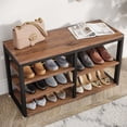 thumbnail image 6 of Tribesigns Entryway Coat Racks with Shoe Storage Bench, Industrial Hall Tree with 3 Storage Cubbies and 7 Hooks for Entrance, Hallway, 5-in-1 Design, Rustic Brown, 6 of 9