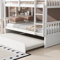 thumbnail image 5 of Leumius Full Over Full Size Bed Frame with Trundle, Ladder and Guardrails, Convertible to 2 Full Size Beds, Rubber Wood Bed with Twin Size Trundle for Boys Girls White, 5 of 9