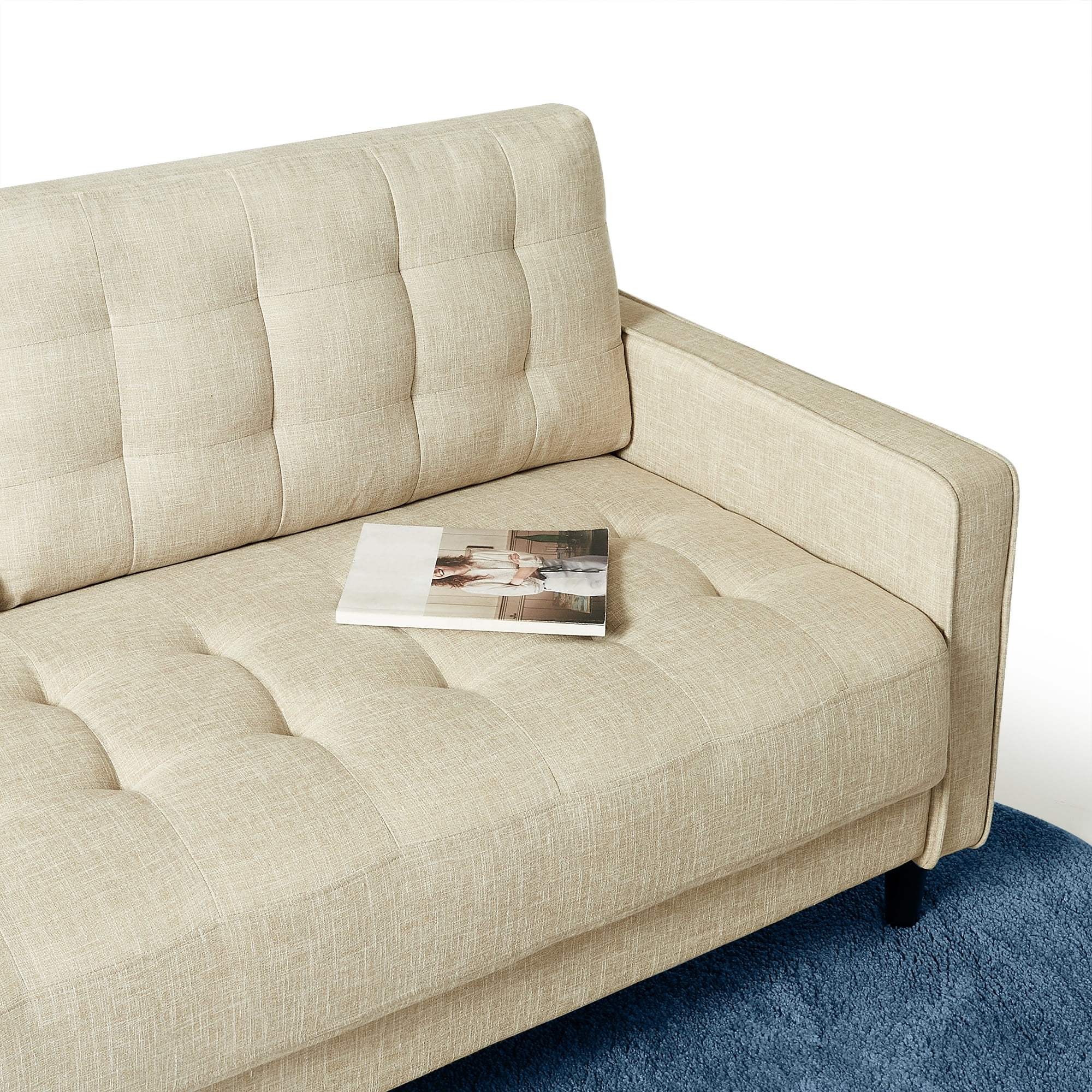 Zinus Benton 75" Upholstered Sofa Couch, Beige