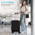 thumbnail image 3 of TABU Carry on Luggage with Detachable Side Bag, Zipperless PC Hard Shell Suitcase, Front Opening Suitcase, 360° Spinner Wheels, TSA Locks, USB Port, Black, 3 of 10