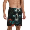 thumbnail image 2 of Sikiie Butterfly Flower Skull Mens Pajama Shorts, Lightweight Lounge Pant with Pockets Soft Sleep Pj Shorts for MenMedium, 2 of 6