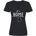 thumbnail image 3 of Inktastic It's Home- State of Michigan Outline Women's V-Neck T-Shirt, 3 of 5