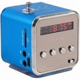 thumbnail image 1 of wonima11 Digital Portable Mini Speaker Music MP3/4 Player/TF USB Disk Speaker FM Radio for Outdoors & Indoors: Home, Dorm Room, Kitchen, Bathroom, Car, Parties, Travel, Sports, ect(Blue), 1 of 1