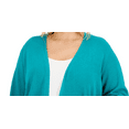 thumbnail image 2 of Alfani Women's Open Front Cardigan Blue Size 3X, 2 of 3