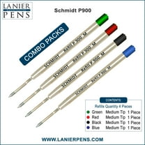 4X Schmidt P900 M Parker Style Ballpoint Refill Green/Red/Black/Blue Medium Tip