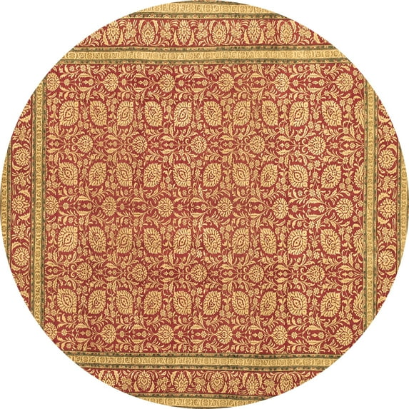 Ahgly Company Indoor Round Persian Brown Traditional Area Rugs, 8' Round