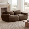 thumbnail image 2 of FFH 80.4" Modular Loveseat Boneless Sectional Sofa 2 Seater Plush Floor Cloud Couch for Living Room, Chocolate, 2 of 12