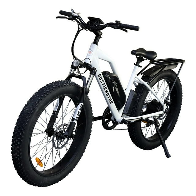 Camouflage Electric Bike Fat Tire Removable Lithium Battery with Fender(White)