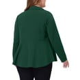 thumbnail image 3 of Agnes Orinda Women's Plus Size Blazer Button Notch Panel Ruffle Peplum Blazers 4X Dark Green, 3 of 6