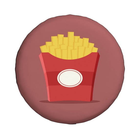 Waterproof Spare Wheel Cover, Delicious French Fries Red Adjustable Wheel Cover For Jeep Trailer RV SUV Car, 17 inch