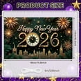 thumbnail image 2 of Golden Fireworks Happy New Year Banner Vintage Clock 2026 New Year Display City Gold Accent New Year Eve Backdrop for New Year Party Eve Celebration Home Decoration, 2 of 9