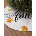 thumbnail image 2 of Hello Fall Thanksgiving Christmas Tree Skirt 48 Inches Large Christmas Skirt Tree, Autumn Red Orange Maple Leaf Dog Tree Skirt Christmas Decorations for Fireplace Party Holidays Indoor Outdoor, 2 of 7