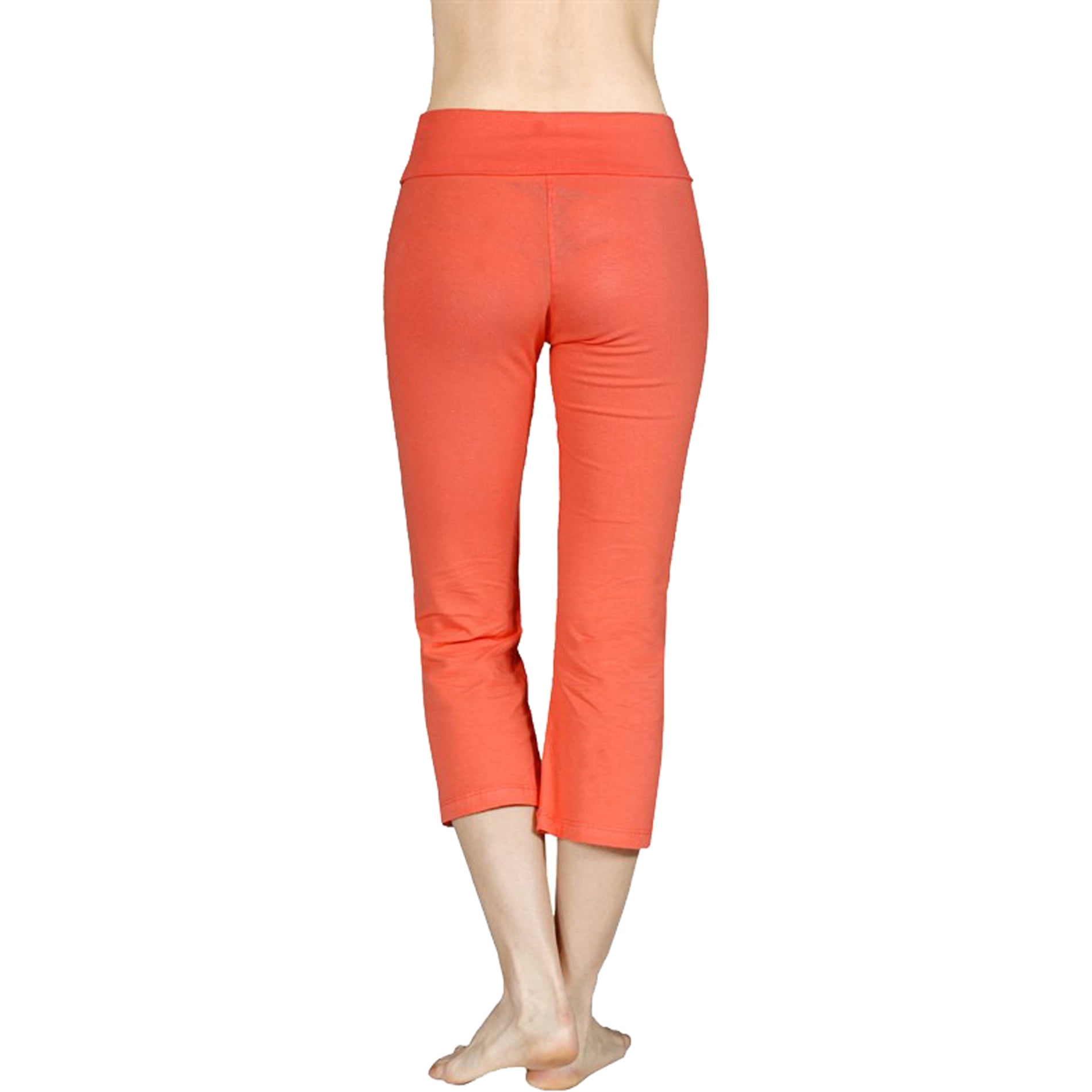 Capri Yoga Pants Fold Over Waist, M 