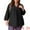 Black, variant on DARING DIVA Women's Plus V Neck Long Sleeve Flowy Blouse 2X Burgundy
