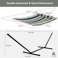 thumbnail image 3 of SUNCREAT Double Hammock, Extra Large Quilted Fabric Swing with Hardwood Spreader Bars,Blue&Aqua, 3 of 8